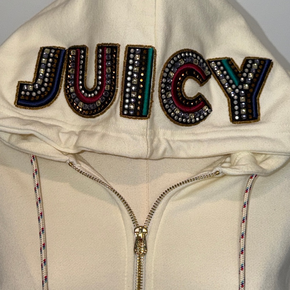 💖💜🛍️ Juicy Couture Black Label Embellished Hoodie with Embroidery Small - Picture 2 of 5
